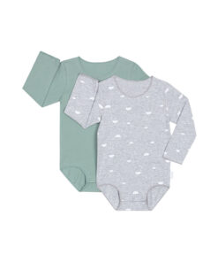 Clouded Mini/Misty Sage L/S Bodysuits