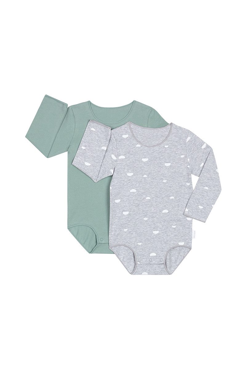 Clouded Mini/Misty Sage L/S Bodysuits