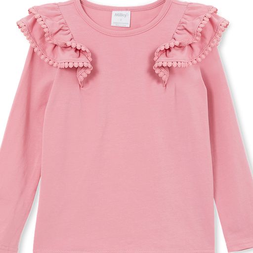 Dusty Pink Detail Frill Tee - Image 3