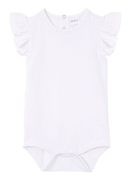 White Broderie Frill Bodysuit - Image 2