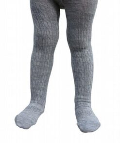 Grey Merino Cable Tights