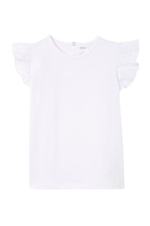 White Broderie Frill Tee - Image 2
