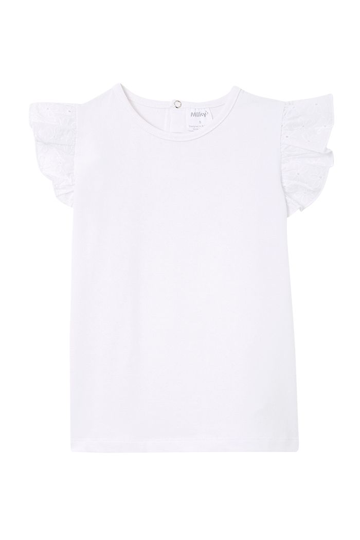 White Broderie Frill Tee - Image 2