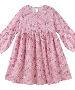 Pink Millie Floral L/S Poodle Sleeve Dress