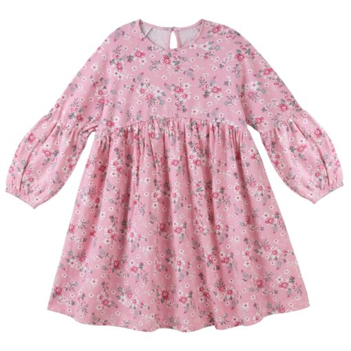 Pink Millie Floral L/S Poodle Sleeve Dress