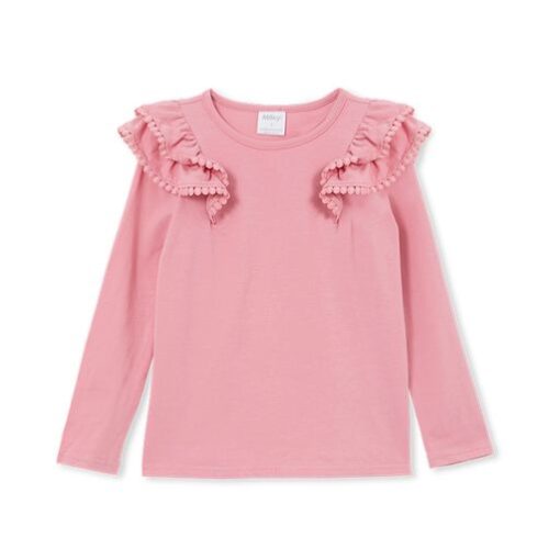 Dusty Pink Detail Frill Tee