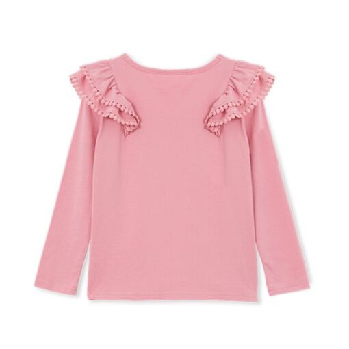 Dusty Pink Detail Frill Tee - Image 2