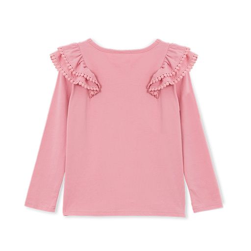 Dusty Pink Detail Frill Tee - Image 2