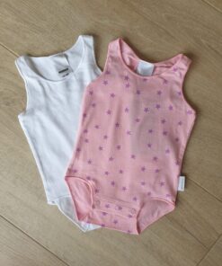 Pink Stars Bonds Singletsuit 2pk