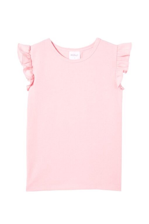 Blossom Pink Frill Rib Tee - Image 2