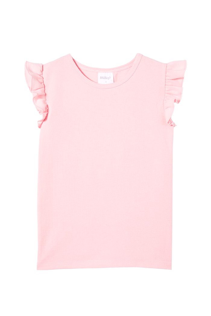 Blossom Pink Frill Rib Tee - Image 2
