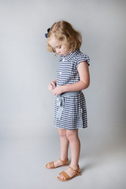 Dress - Navy Check Miley - Image 3