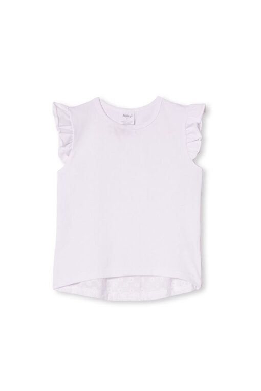 Tee - White Broderie Back (size 7 only)