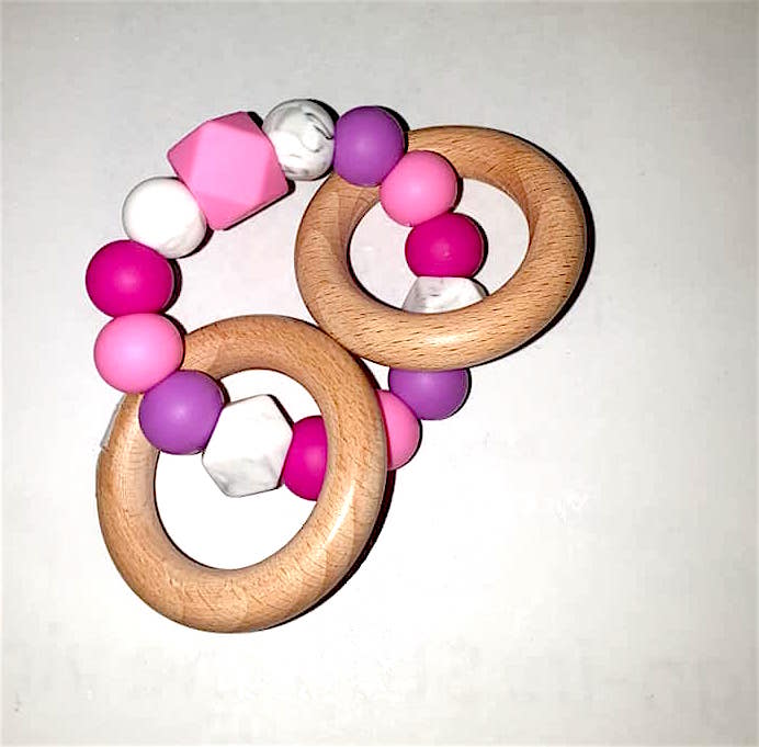 Teething Rattle Ring - Various Colours - Image 5
