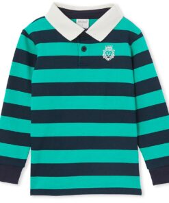 Alternative view of Green Stripe Rugby Jumper
