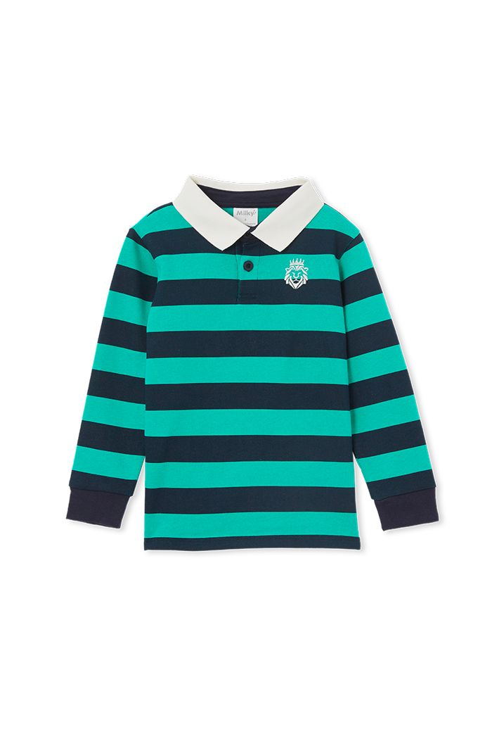 Green Stripe Rugby Jumper