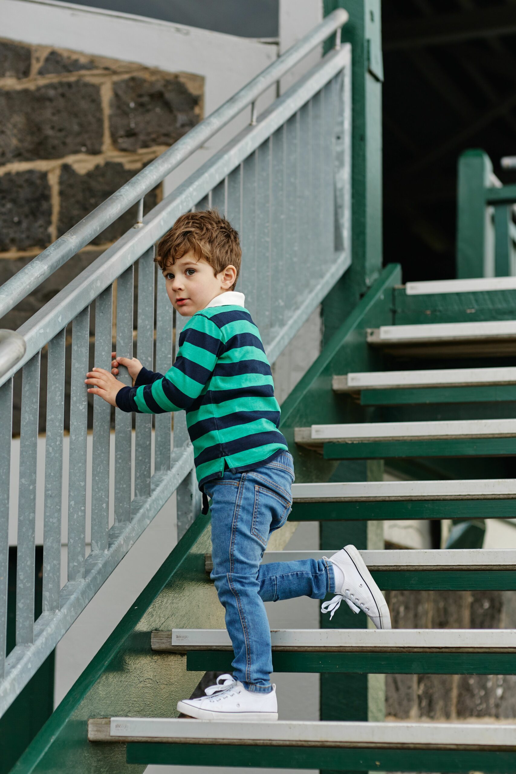 Green Stripe Rugby Jumper - Image 4