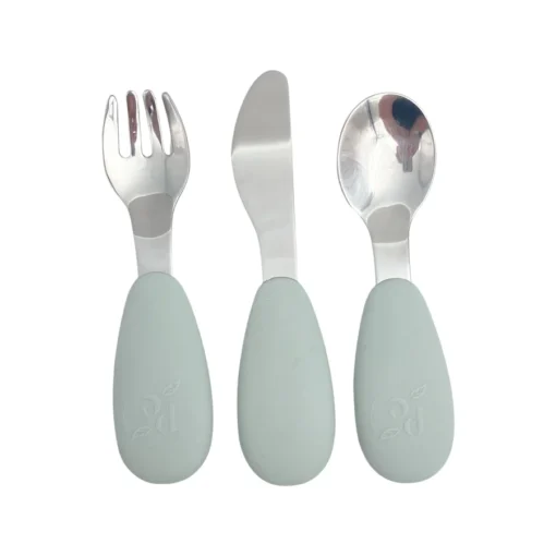 Cutlery Set Metal/Silicon - Petite Eats 3 piece - Image 3