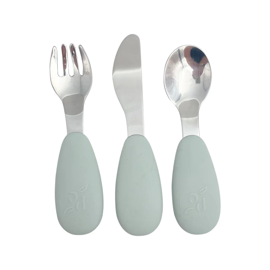 Cutlery Set Metal/Silicon - Petite Eats 3 piece - Image 3