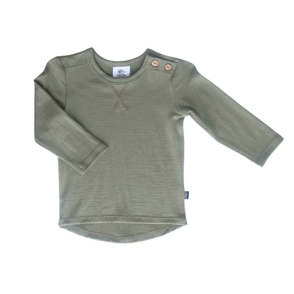 Merino Wyatt Longsleeve Tee - Sage - Image 2