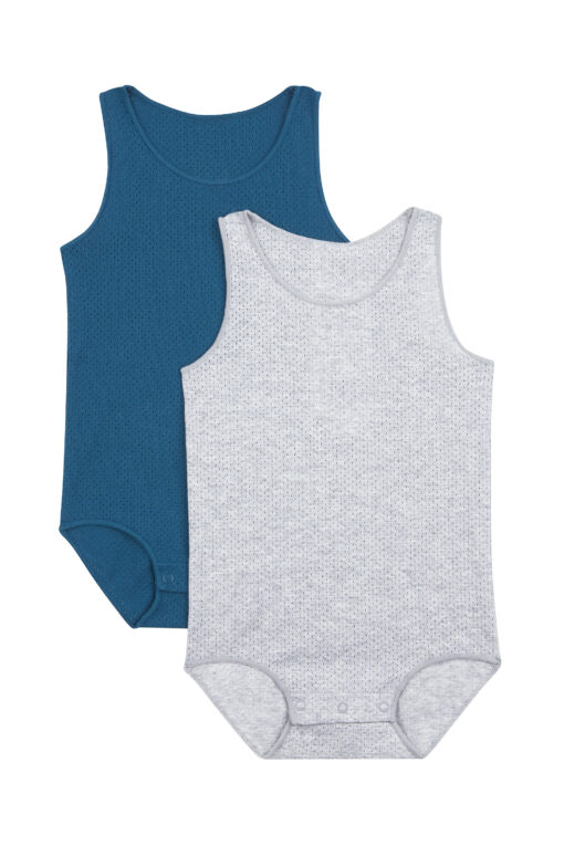 Singletsuit 2 pk - Bonds Wondercool Eyelet Grey/McDreamy