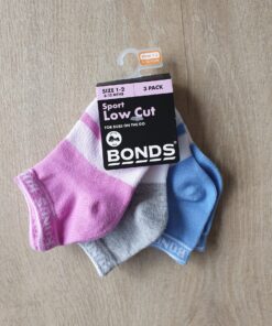 Sport Low Cut Socks - 3 Pack - Pink/Grey/Blue
