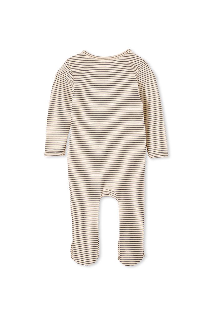 Oatmeal Stripe Zip Romper - Image 2