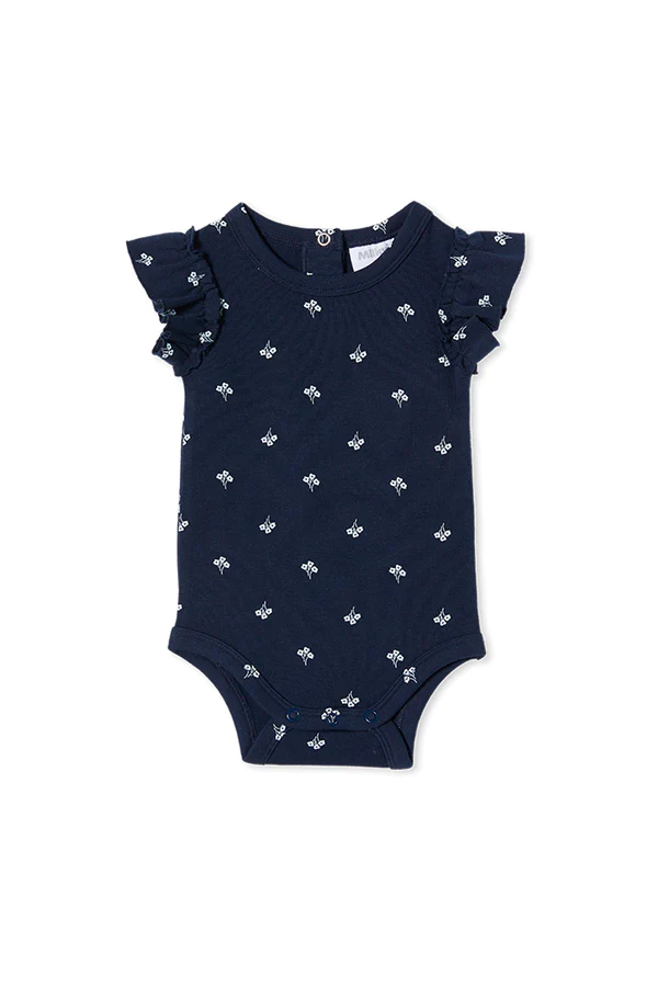 Navy Floral Rib Bodysuit