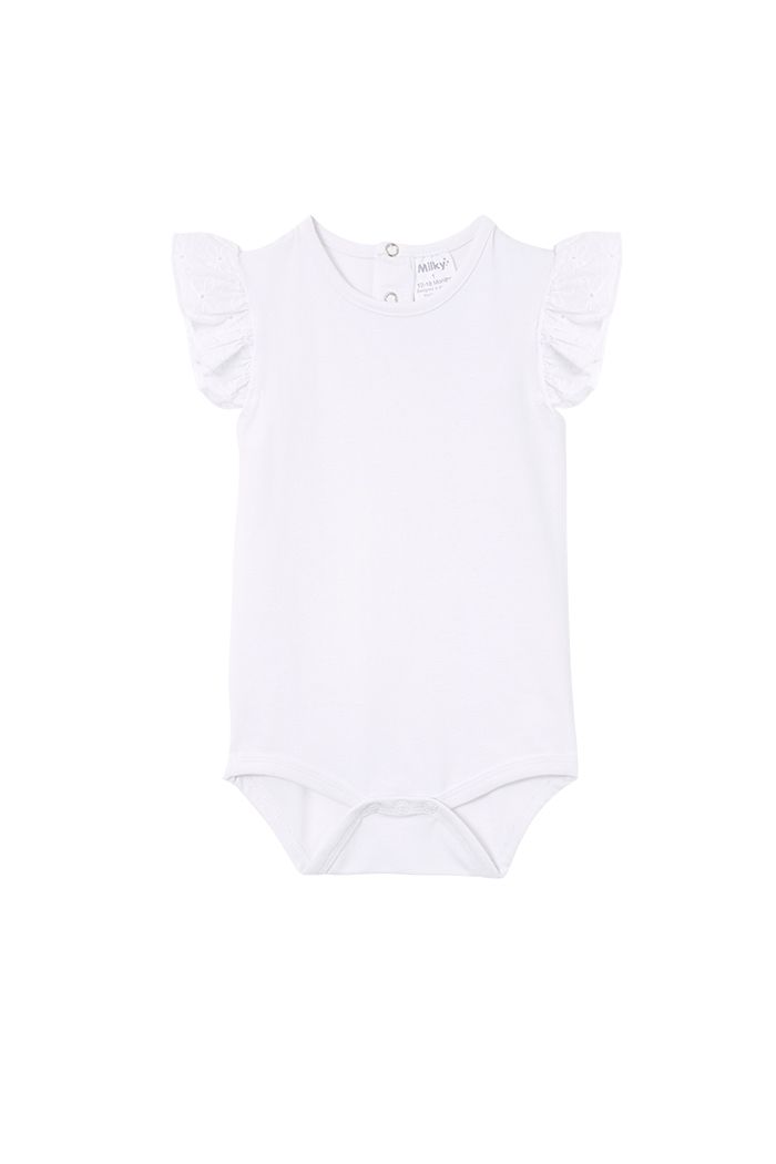 White Broderie Frill Bodysuit