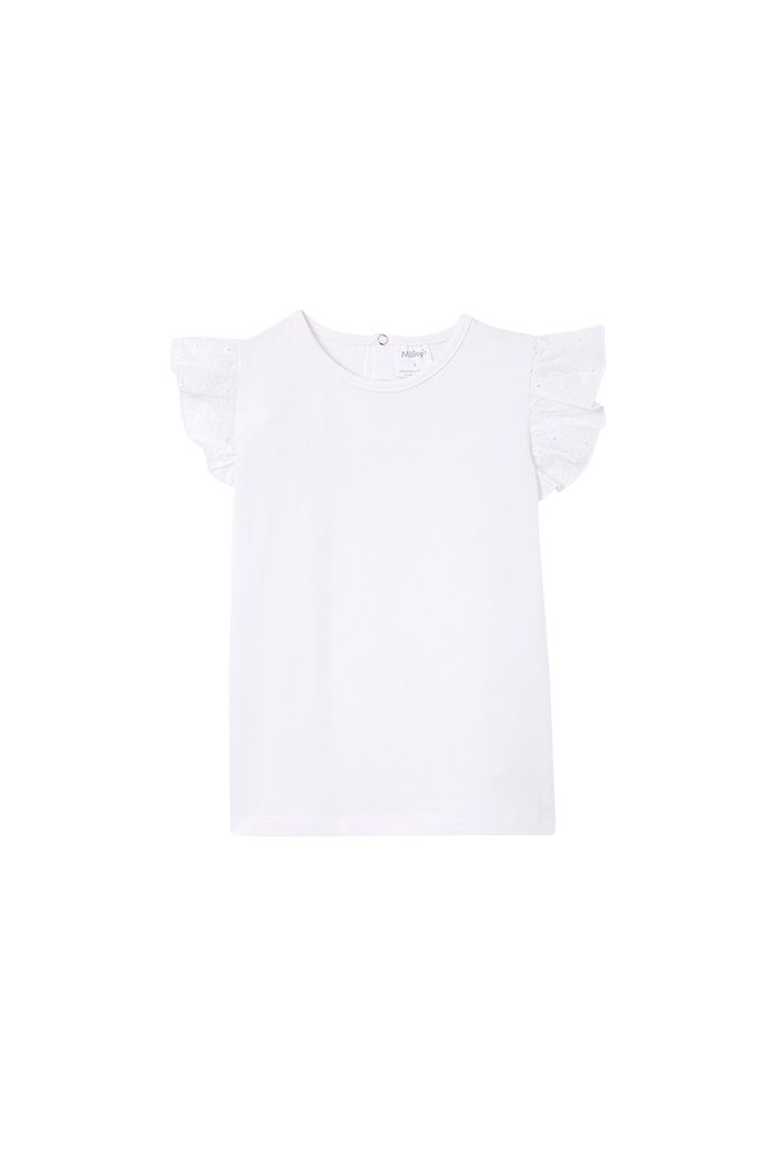 White Broderie Frill Tee